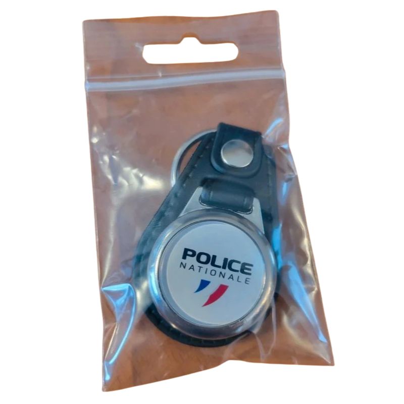 Porte clé simili cuir Police Nationale