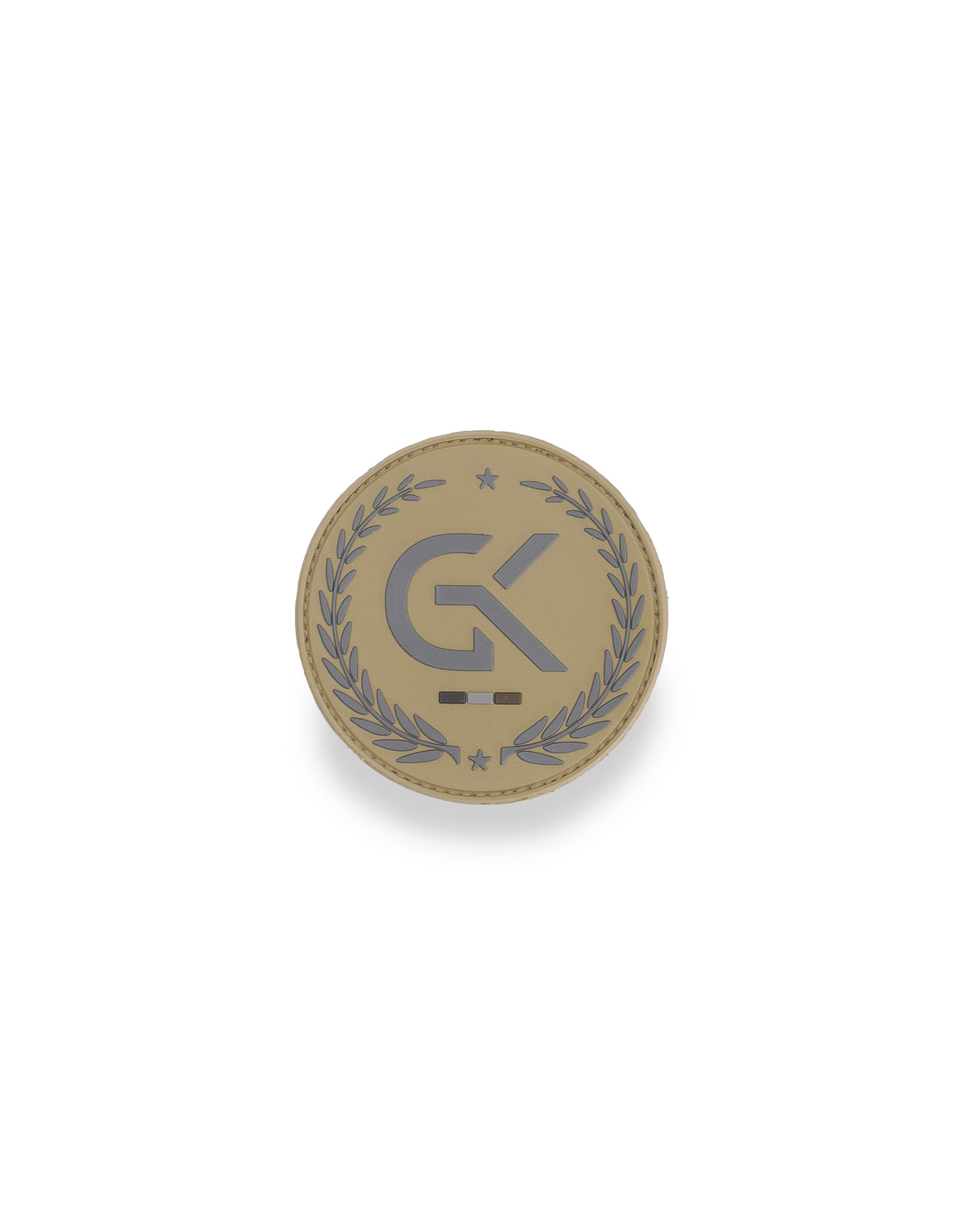 Écusson basse visibilité GK en gomme coyote