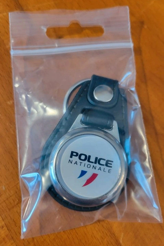 Porte clé simili cuir Police Nationale