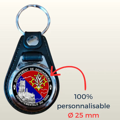 Porte-clé personnalisé simili cuir – Accessoire forces de l’ordre Vetiforces