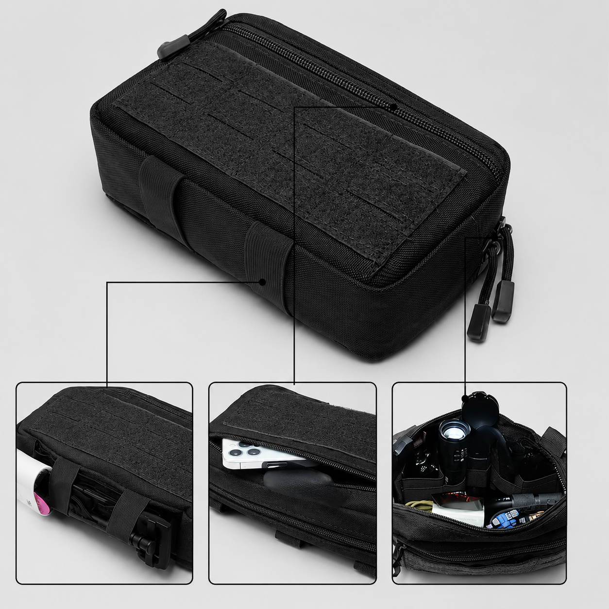 Pochette MOLLE Police Gendarmerie – Sacoche utilitaire pour gilet tactique Vetiforces