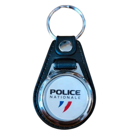 Porte clé simili cuir Police Nationale