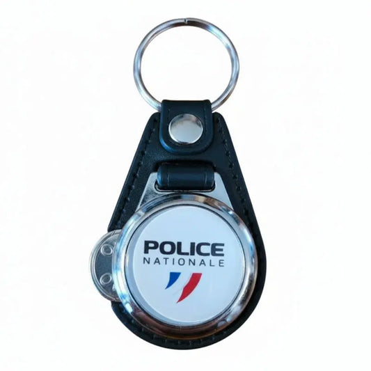 Porte clé simili cuir Police Nationale Vetiforces