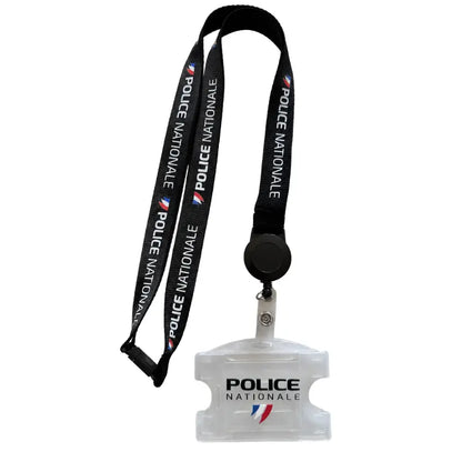 Tour de cou Police Nationale + enrouleur + porte-carte Vetiforces