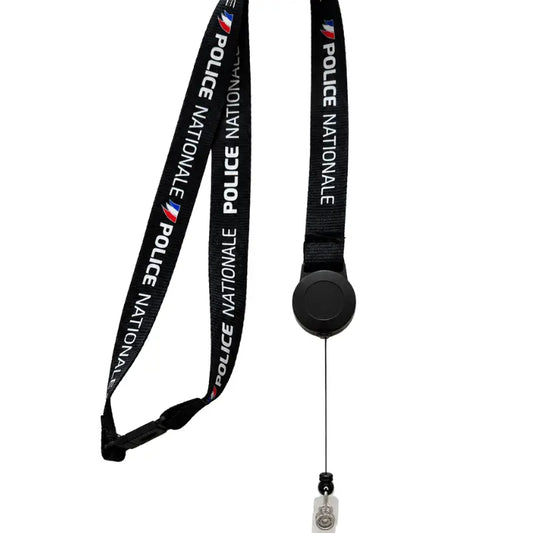 Tour de cou Police Nationale + enrouleur + porte-carte Vetiforces