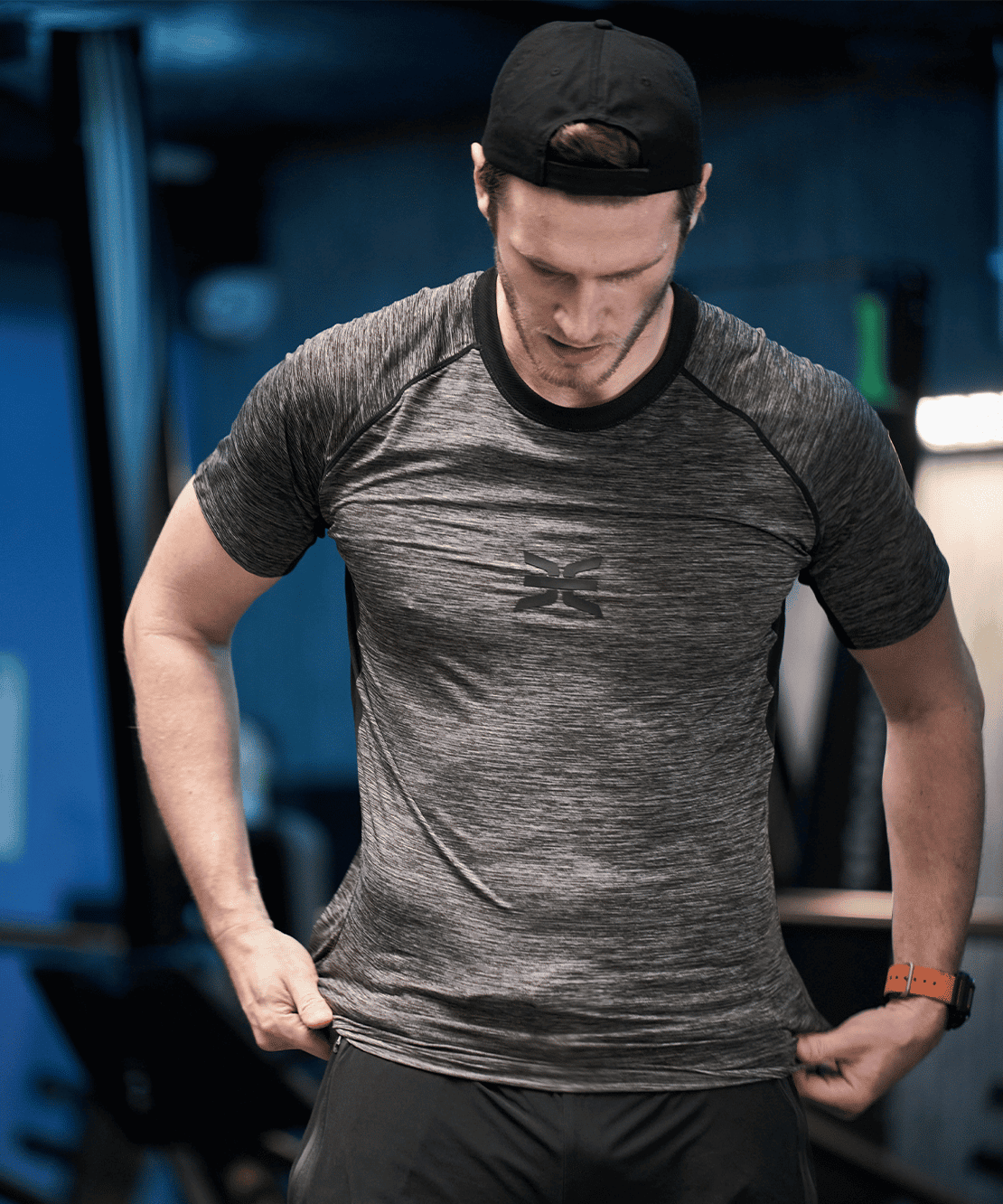 T-shirt de sport Stamina Noir / Gris - S
