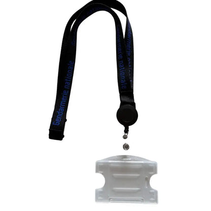 Tour de cou Gendarmerie Nationale + enrouleur + porte-carte translucide Vetiforces