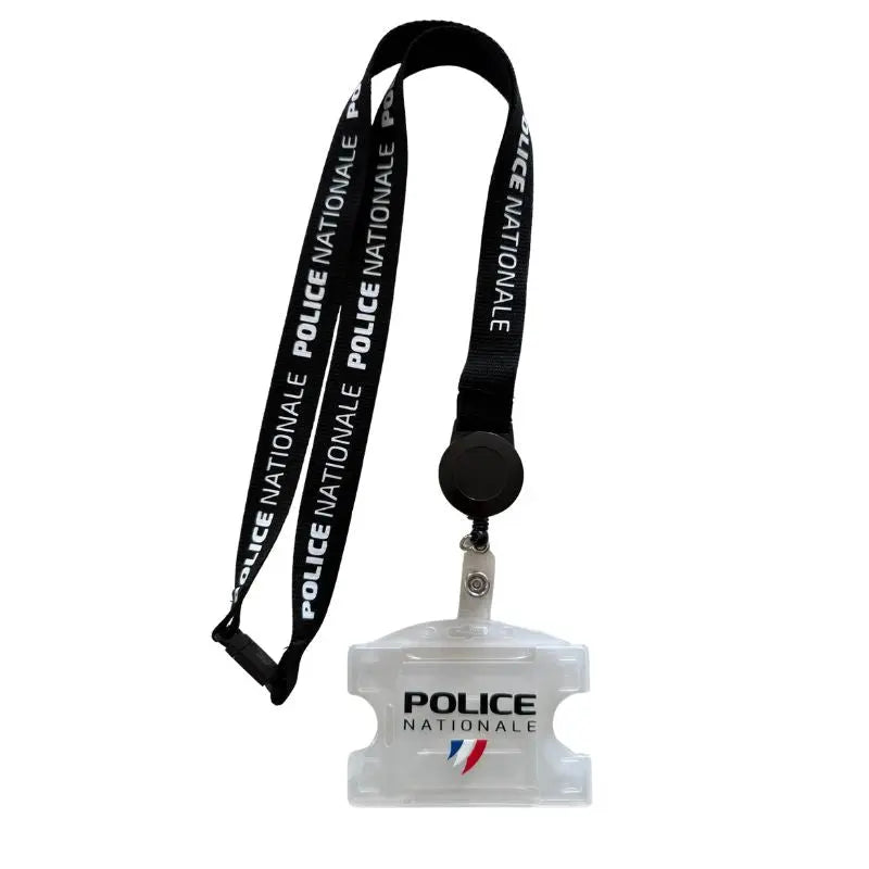Tour de cou Police Nationale + enrouleur + porte-carte translucide Vetiforces
